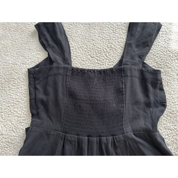 Madewell Grace Cap Sleeve Wide Leg Crop True Black Jumpsuit US Women's Sz 4 - Picture 9 of 16